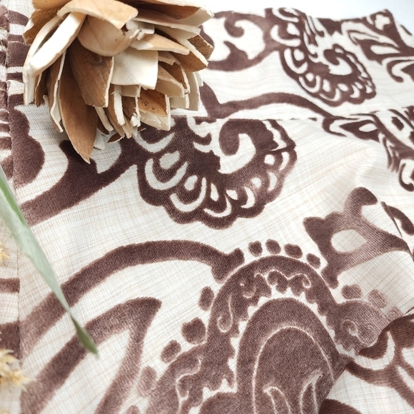 ❣️ Sevier Skirts Textured Beige Brown Paisley Velour Skirt Sz S - Picture 8 of 11